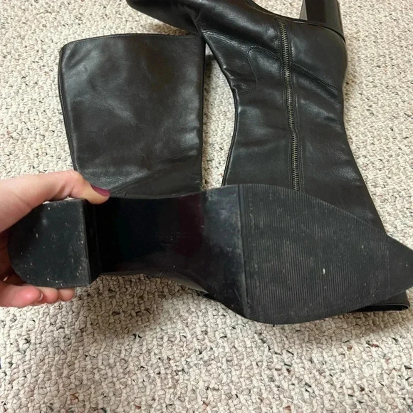 Enzo Angiolini black leather snip toe heeled boots 8.5 - Picture 8 of 9